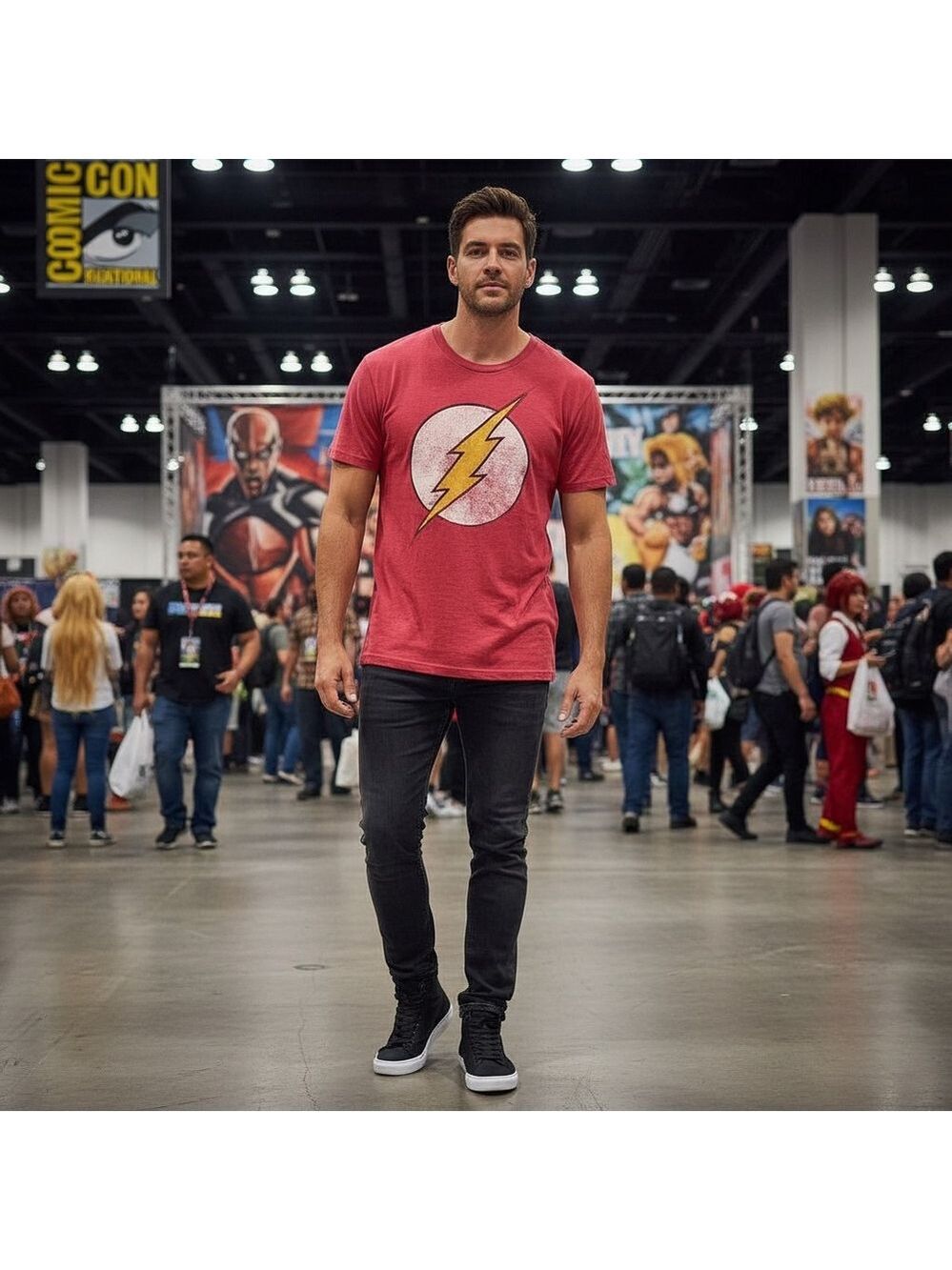 Men's The Flash Red Short Sleeve Tee Size L